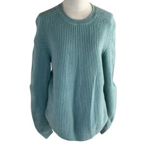 IRIS VON ARNIM 100% Cashmere Sweater Size M‎ Teal Blue Luxury Italy Casual Soft